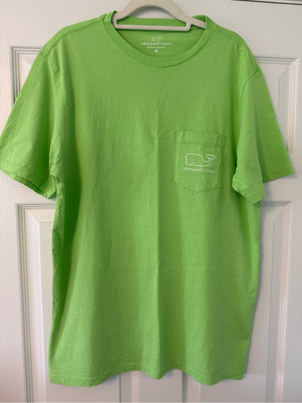 Vineyard Vines Short‑Sleeve Pocket Tee in Neon Lime